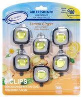 Air Jungles Lemon Ginger car air freshener clip six-pack for long-lasting freshness