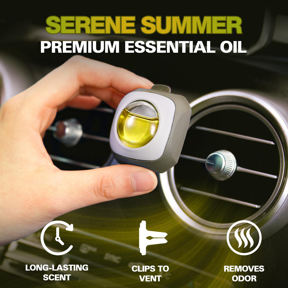 Air Jungles Serene Summer Scent six-vent pack on car dashboard