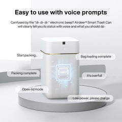 Airdeer Smart Trash Can voice prompts guide all ages.