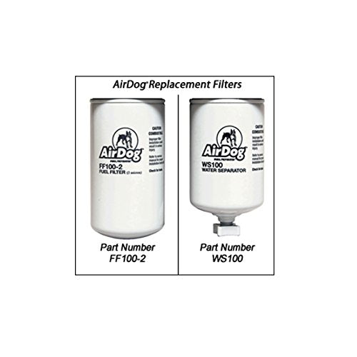 AirDog FF100-2 fuel filter mounted to support fuel flow