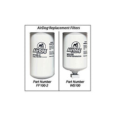 AirDog FF100-2 fuel filter mounted to support fuel flow