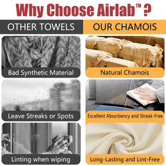 Airlab chamois in action drying a surface for streak-free shine