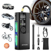Airmoto front view showing compact pump and controls for fast roadside inflation