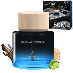 AirPurelle mahogany-teakwood 50ml diffuser for cars delivers a premium scent.
