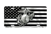 Airstrike Marine Corps license plate front view with crisp print and vivid colors.