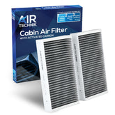 AirTechnik CF10828 cabin filter closeup showing activated carbon layer for cleaner air.
