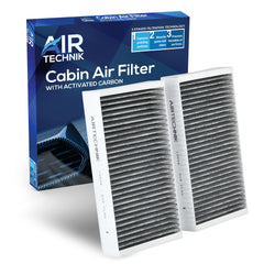 AirTechnik CF10828 cabin filter closeup showing activated carbon layer for cleaner air.