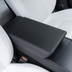 Airvolt center console armrest cover on Tesla Model Y Juniper for a seamless OEM-like fit.
