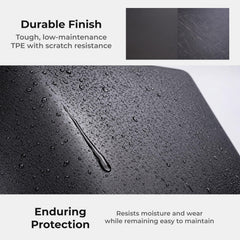 Airvolt soft-touch TPE surface provides easy cleaning and spill resistance.