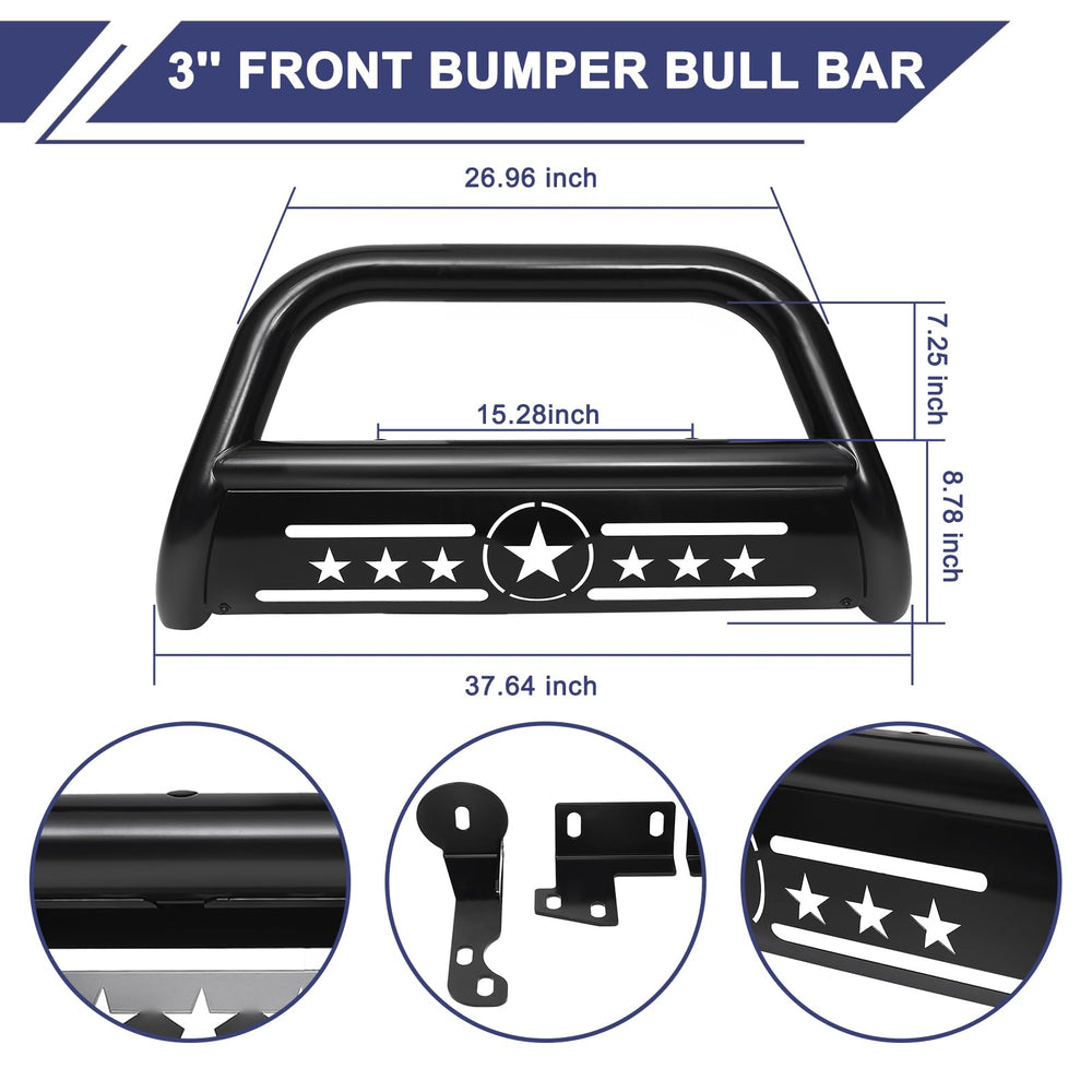Durable 3-inch tubing and seamless welds on the AISHAN Bull Bar.