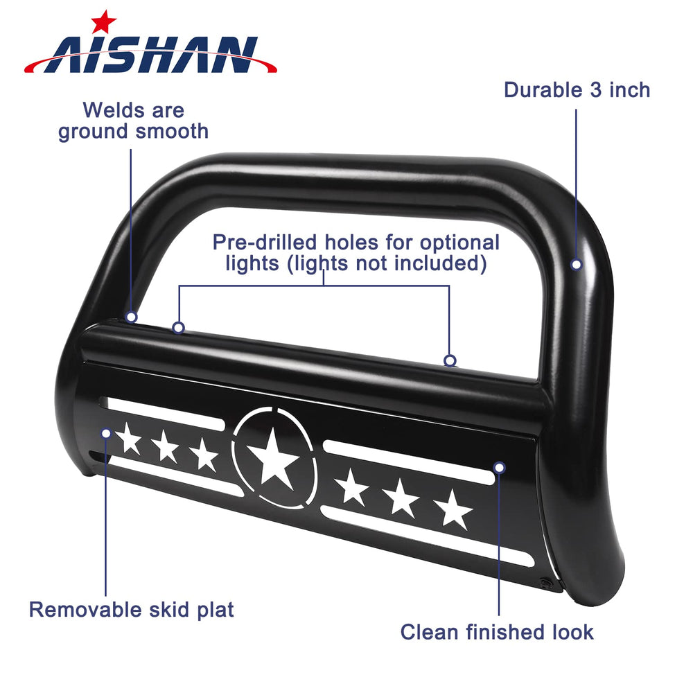 AISHAN Bull Bar with removable skid plate adds versatile undercarriage protection
