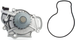 AISIN TKH-006 water pump close-up showing durable aluminum housing and premium seals