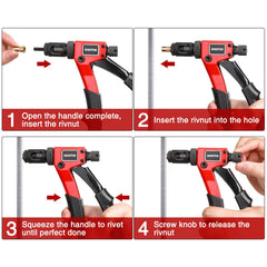 AIUITIO non-slip handle enhances comfort during riveting