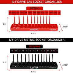 AIUITIO socket tray 1/2 drive metric shallow sockets compact display.