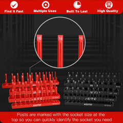 AIUITIO socket tray 1/4 drive SAE deep sockets, easy to distinguish and grab.