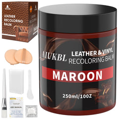 AIUKBL Leather Recoloring Balm bottle application restores color on leather couches.