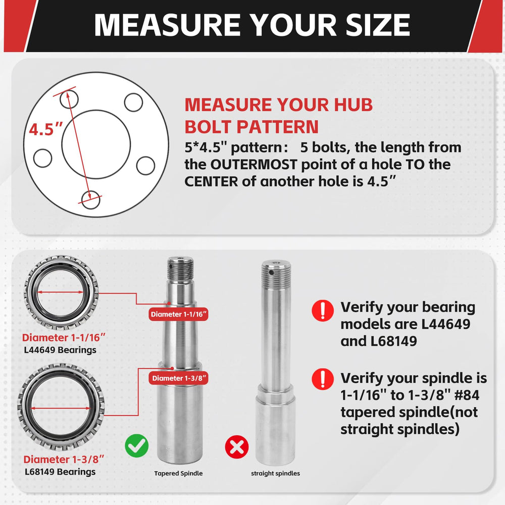 AIUWIZO 5-bolt 4.5-inch pattern hubs for common trailer axles