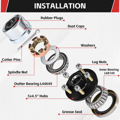 AIUWIZO bearing assembly with outer and inner bearings for smooth operation