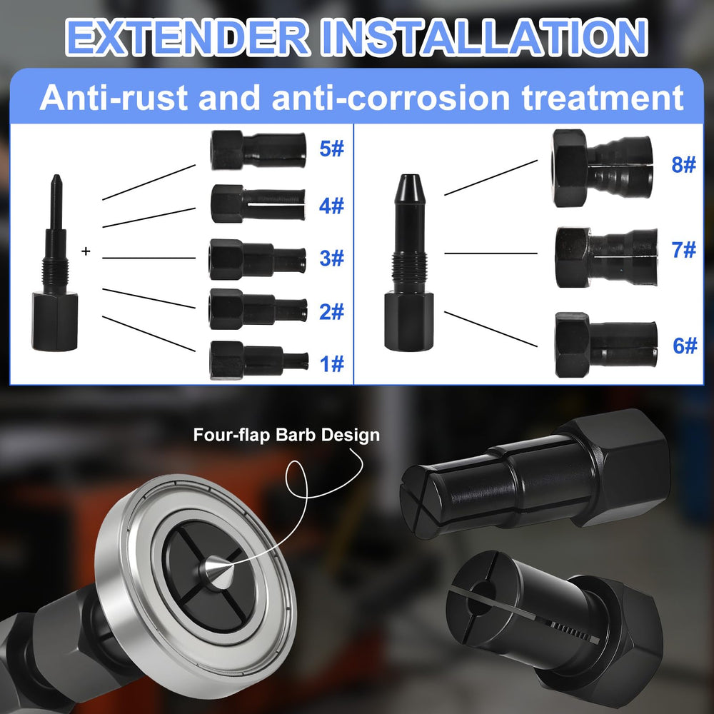 AIUWIZO expandable collets 8-32mm enabling precise inner bearing fits.