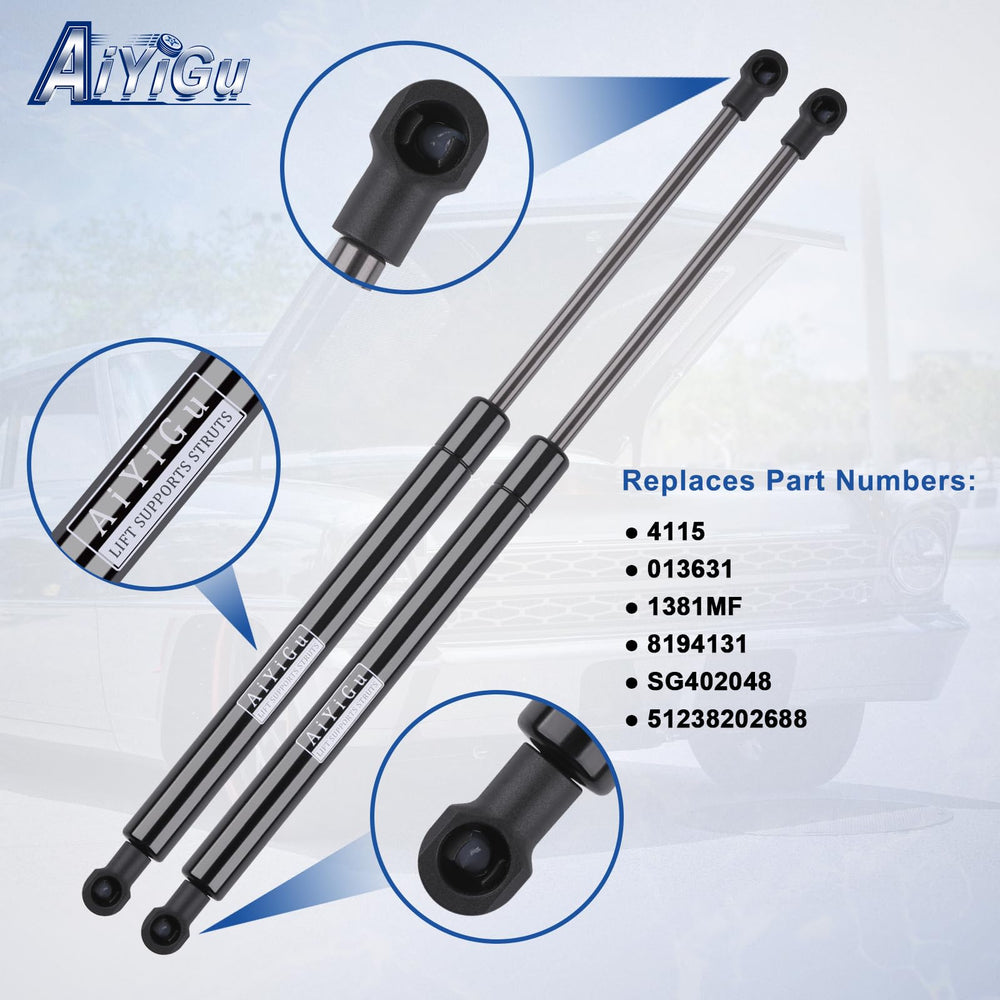 AiYiGu 4115 hood lift support left demonstrates durable compression