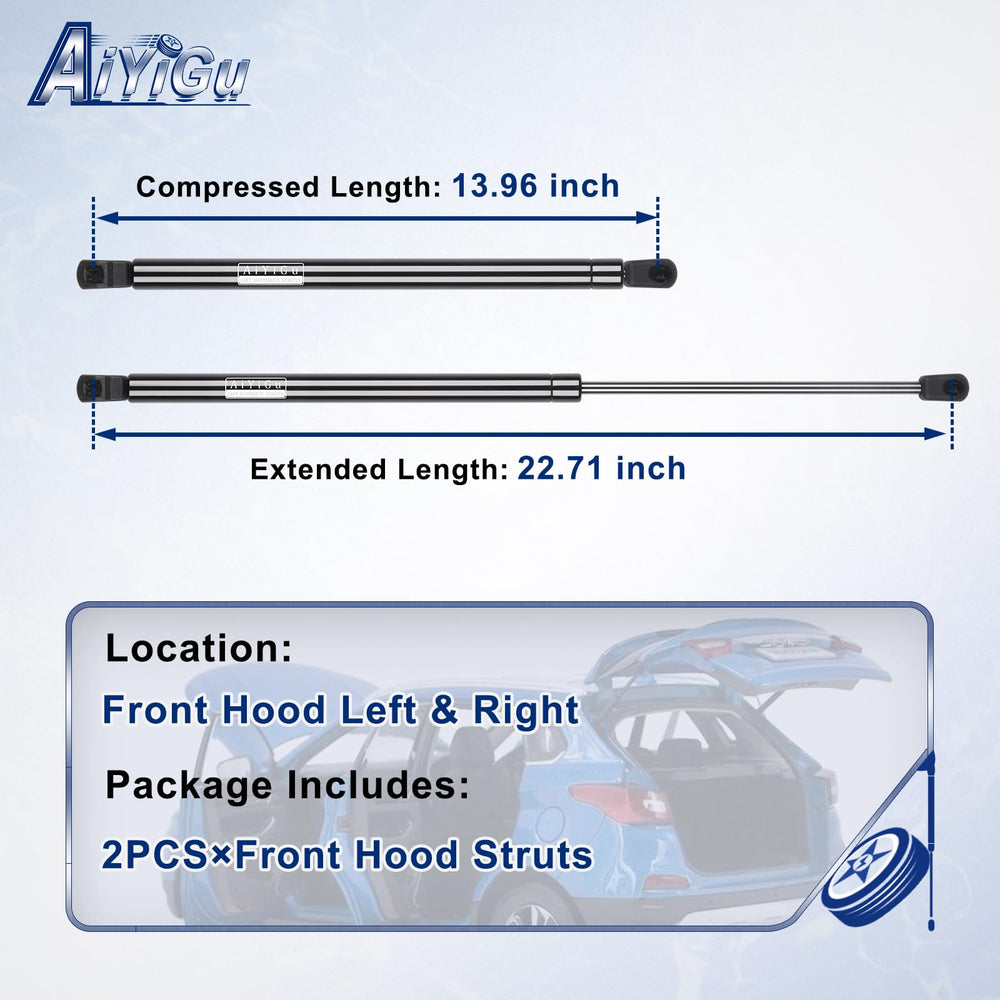 AiYiGu 6309 left hood strut mounted on Mini Cooper for easy hood access