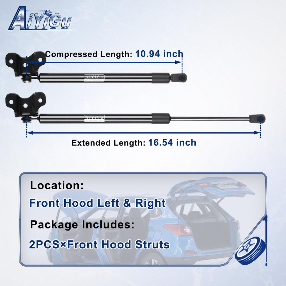 AiYiGu front hood struts right side view ready for installation