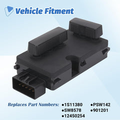 Front-right passenger switch with plug-and-play connector for quick installation.