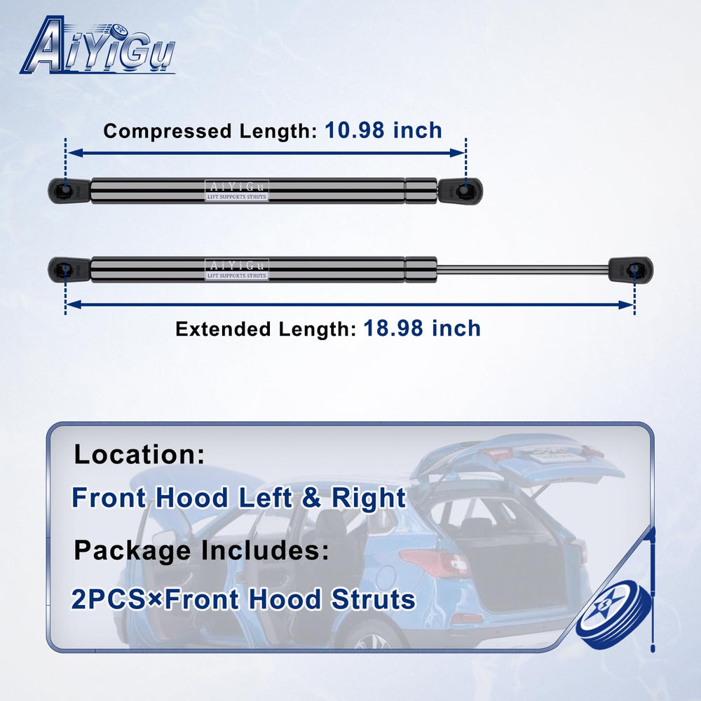 AiYiGu hood strut right side securely supports the hood on a Dodge Ram.