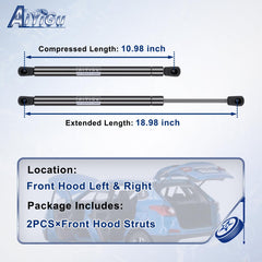 AiYiGu hood strut right side securely supports the hood on a Dodge Ram.