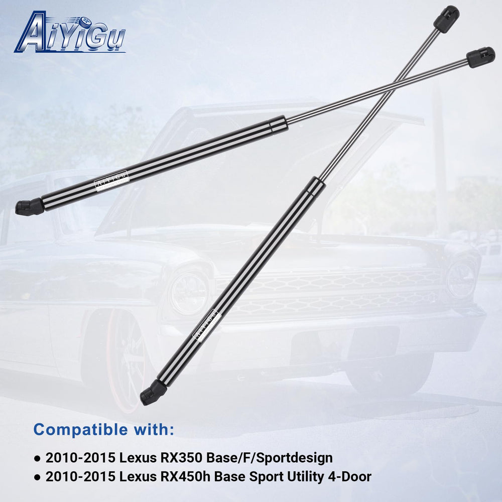 AiYiGu hood struts packaging indicating easy OEM-like replacement.