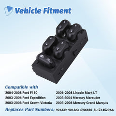 AiYiGu power window switch for Ford F-150 provides plug-and-play replacement