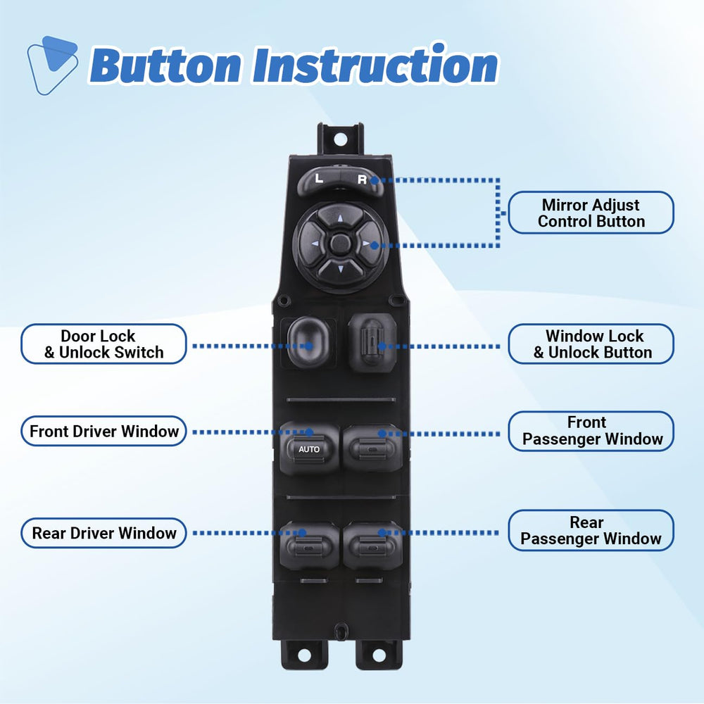 AiYiGu replacement window switch highlights OEM part compatibility for common Dodge numbers.