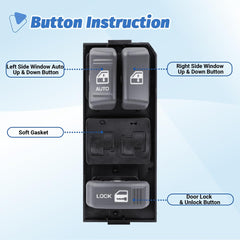 AiYiGu window switch closeup displaying ABS material and finish