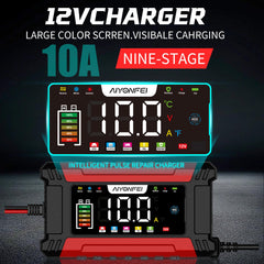 AIYONFEI 12V 10A fast charging delivers rapid top-ups for vehicles