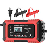 AIYONFEI 12V 8A charger front view with compact space-saving design.