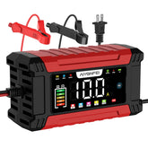 AIYONFEI battery charger with LED display showing status for quick checks