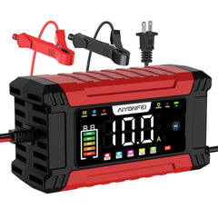 AIYONFEI battery charger with LED display showing status for quick checks