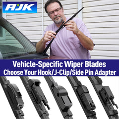 AJK front wipers pair for Jeep Gladiator improve visibility in spray