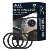 AJT DESIGN Tundra vent ring blackout close-up; durable ABS plastic for long-lasting interior upgrade.