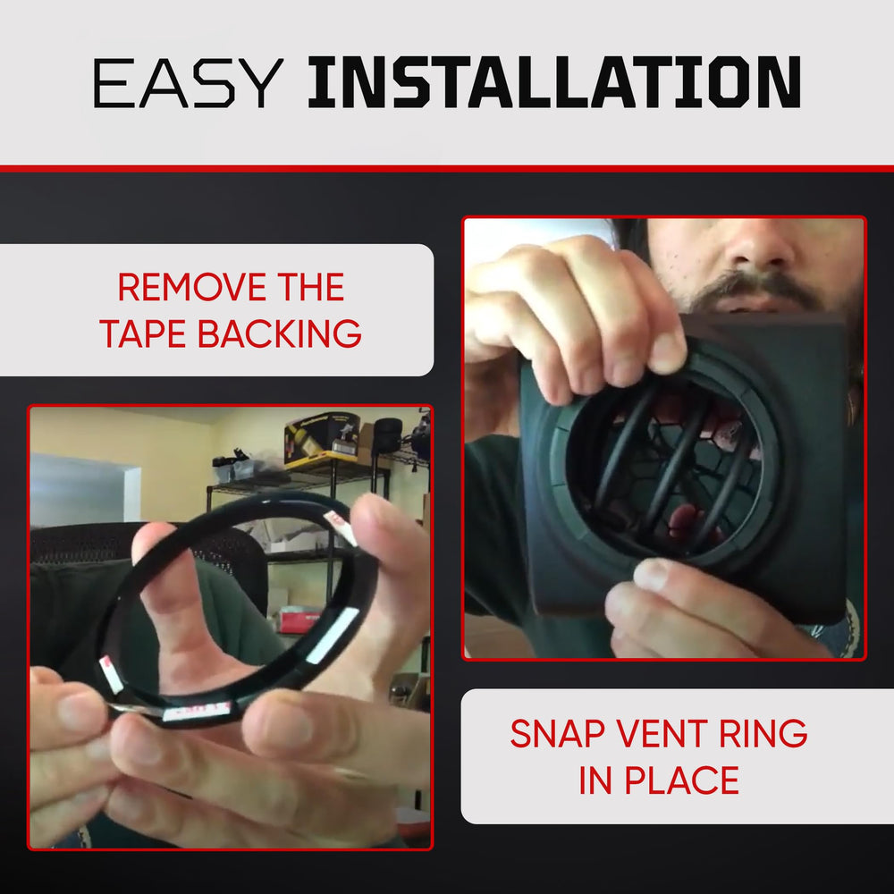 AJT DESIGN Tundra vent ring blackout side-angle view demonstrates depth.