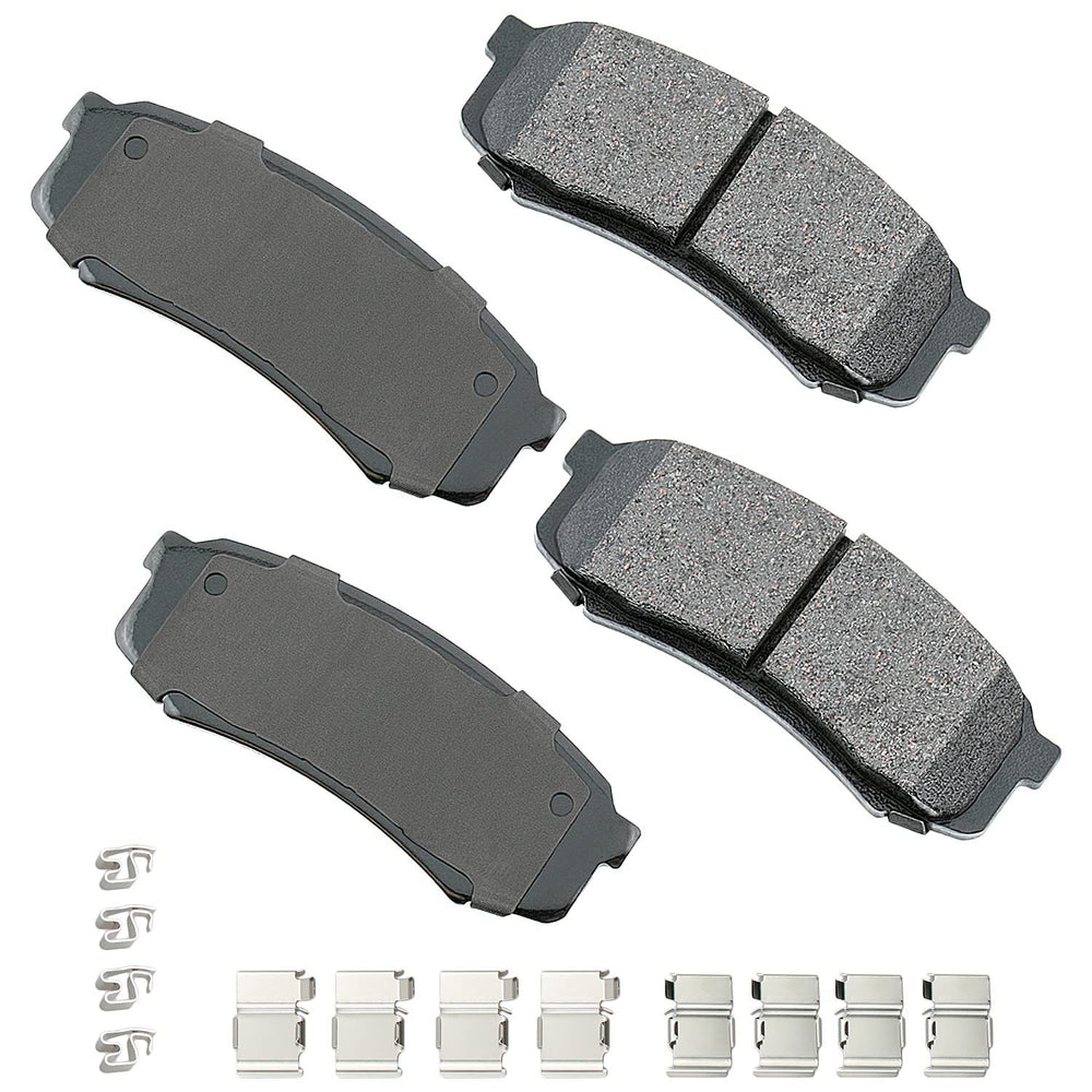 Akebono ACT606A rear ceramic brake pads, grey, for quiet, low-dust braking