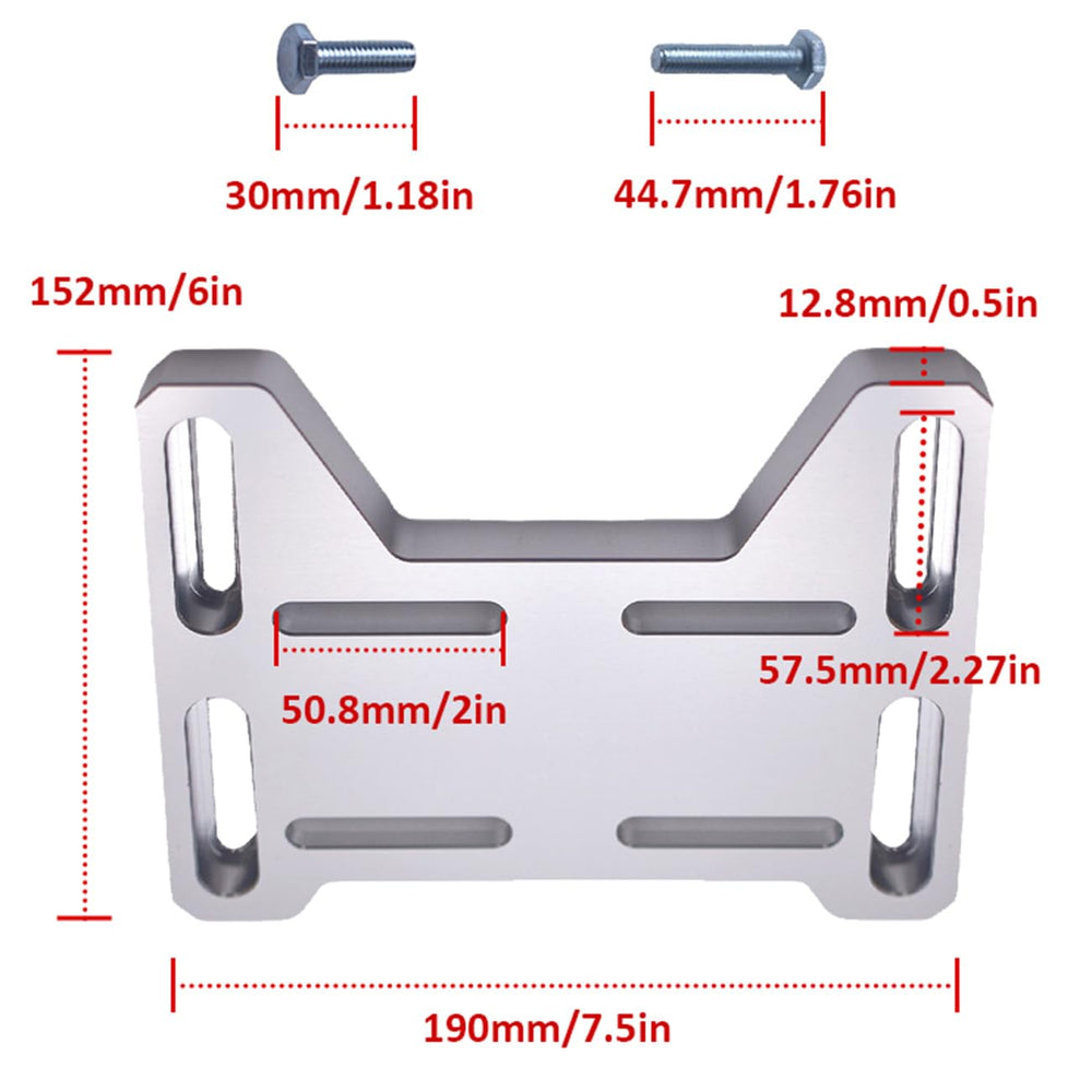 AKSGKGQ engine mount adapter in aluminum alloy with adjustable slots