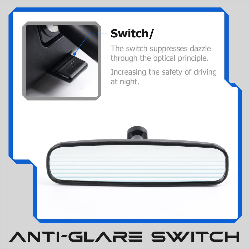 AKSOLONT 10-inch rearview mirror installation guide highlights easy, tool-free mounting.