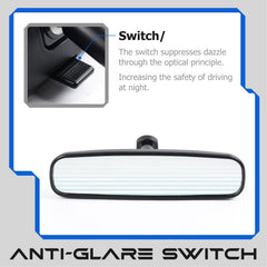 AKSOLONT 10-inch rearview mirror installation guide highlights easy, tool-free mounting.