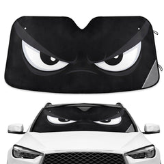 ALAZA Evil White Eyes windshield sunshade front window blocks heat and UV for a cooler ride.