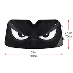 ALAZA Evil White Eyes UV-blocking visor reduces direct sun on dashboards and electronics.