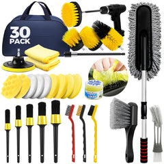 ALFLOD 30pcs car-detailing-kit for comprehensive exterior and interior cleaning.