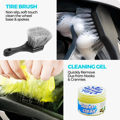 ALFLOD cleaning gel reaches tight spaces like vents and dashboards.