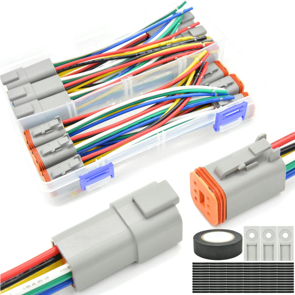 ALFOCI dt6pin waterproof connector kit front view for rugged auto wiring
