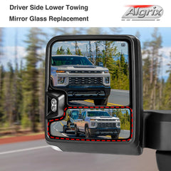 Algrix convex glass lens for Silverado creates wider field of view.